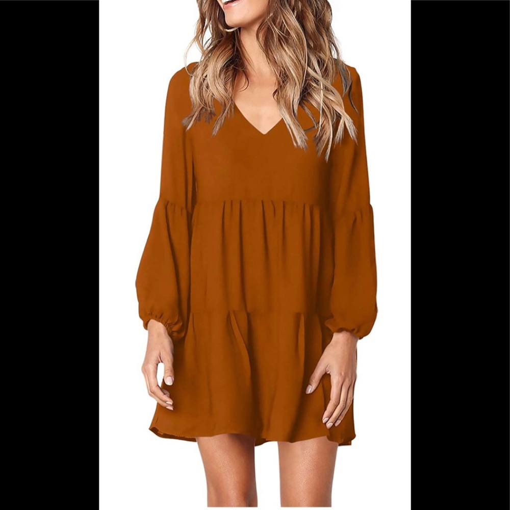 Perfect fall dress worn for a photo shoot